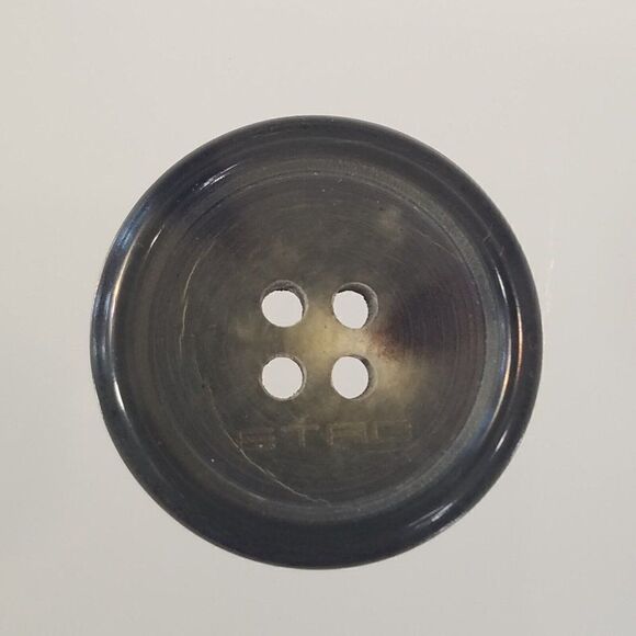 ETRO Milano Replacement Button Gray Black Rimmed 4 Hole Flat Back - Picture 4 of 6